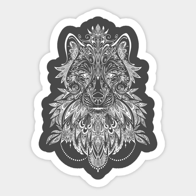 Wolf Mandala Sticker by Milliebeedoodles